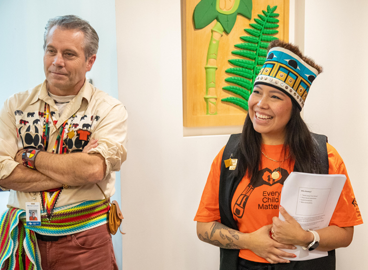 Michael Calvert and Jillian Swank discuss the artwork collection in Wii Gyemsiga Siwilaawksat