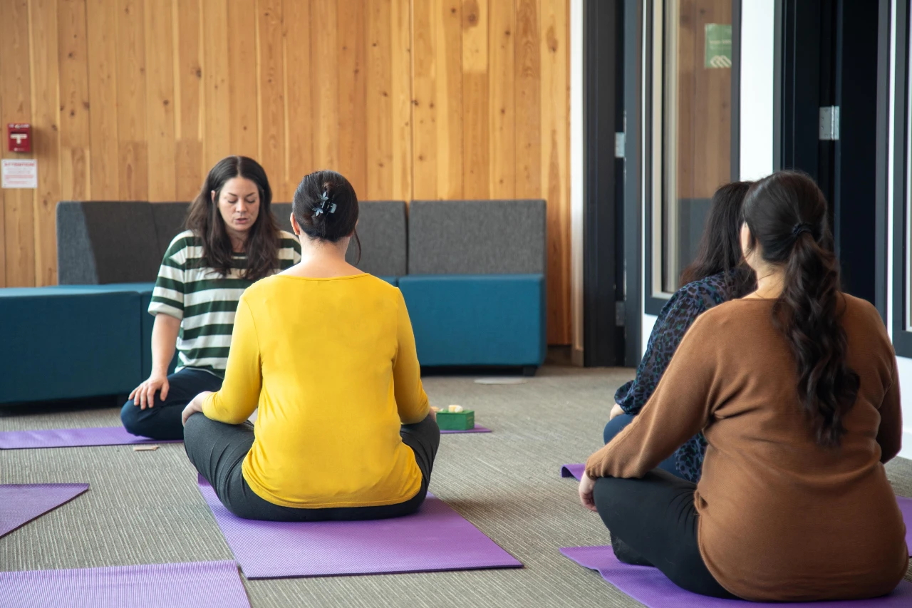 Students engaged in Yoga