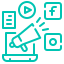 An icon of different social media company logos.